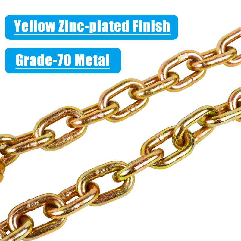 Tnyeobae 35"" Trailer Safety Chain with 5/16"" Clevis Snap Hook Grade-70 Heavy Duty Binder Chain(Pack of 2) - Image 3